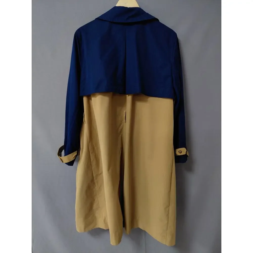 NWT LA LIGNE Blue Colorblock Trench Coat Jacket Women Size 1X
